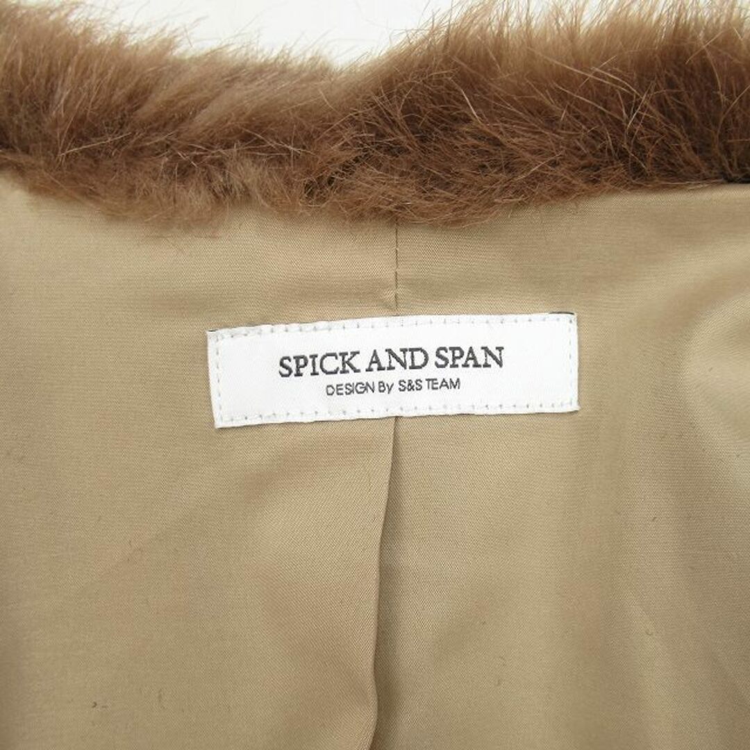 Spick & Span(スピックアンドスパン)の美品 17aw スピック&スパン エコファー ショートコート 茶/ME12 レディースのジャケット/アウター(毛皮/ファーコート)の商品写真