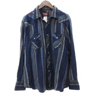 ラングラー(Wrangler)のラングラー ネルシャツ カジュアル 長袖 チェック 青 XL(シャツ)