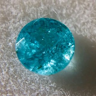 天然パライバトルマリン ルース 0.124ct グリーンイッシュブルー ラウンド(各種パーツ)