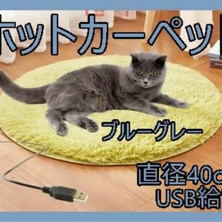 ホットカーペット　ペット　ブルーグレー　USB給電　犬　猫　足元　デスク下　机下(その他)