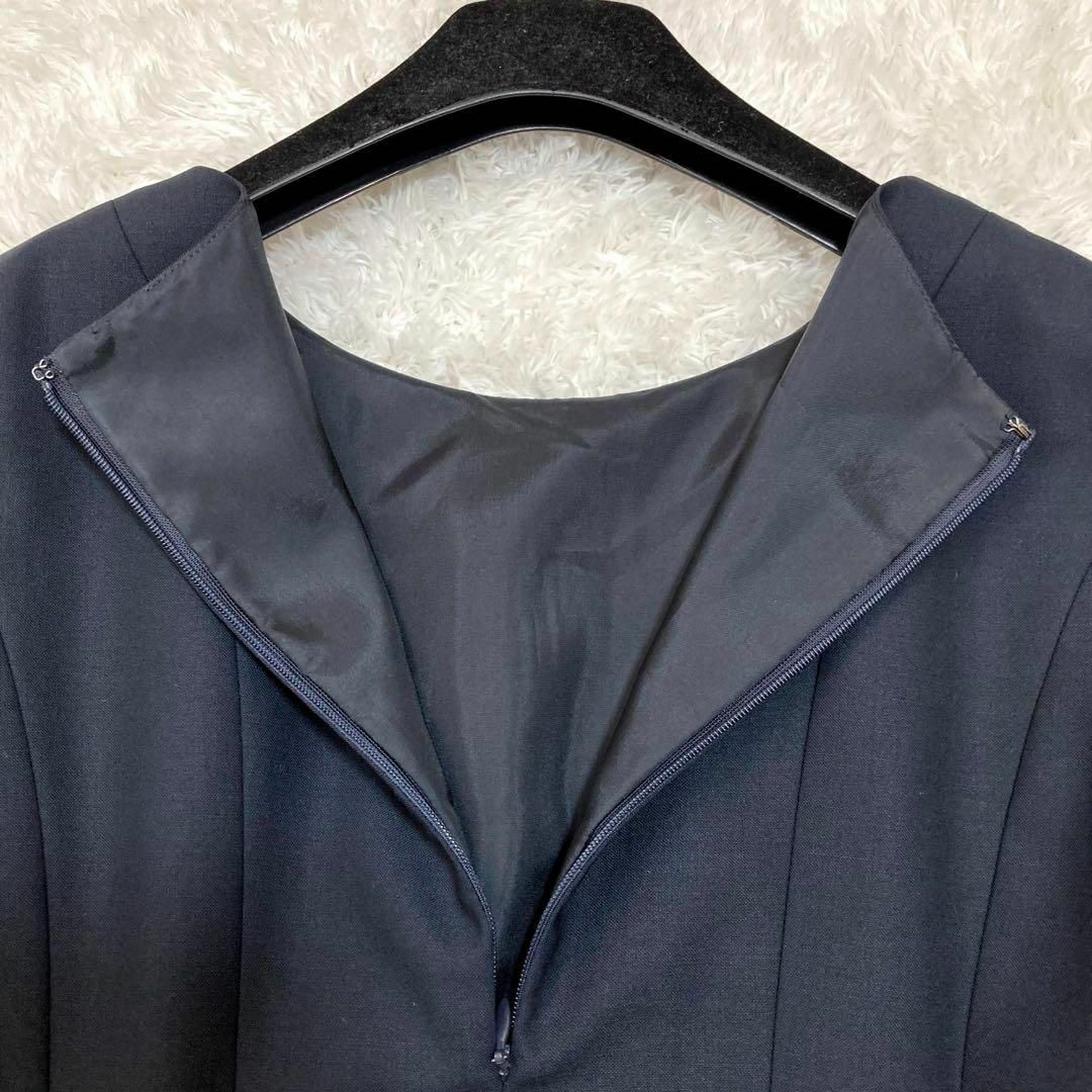 Harrods(ハロッズ)の美品♡ ハロッズ ワンピース スーツセットアップ 濃紺 サイズ1 ノーカラー レディースのフォーマル/ドレス(スーツ)の商品写真