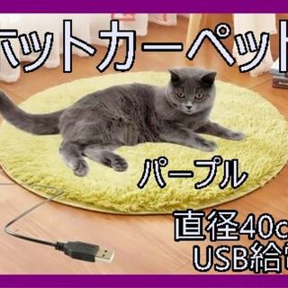 ホットカーペット　ペット　パープル　USB給電　犬　猫　足元　デスク下　机下(その他)