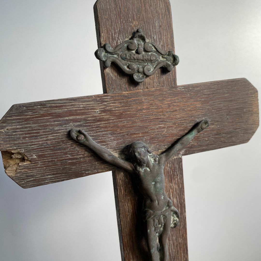 H133 フランス 十字架 キリスト ロザリオ 宗教 飾り インテリア