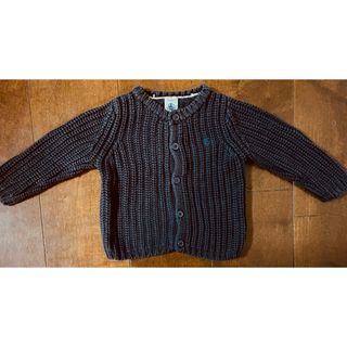 プチバトー(PETIT BATEAU)のプチバトー　ネイビー　ニット　カーディガン　81cm (カーディガン/ボレロ)