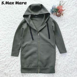 S Max Mara ロング パーカー ゴールド ジップ フード Mサイズ