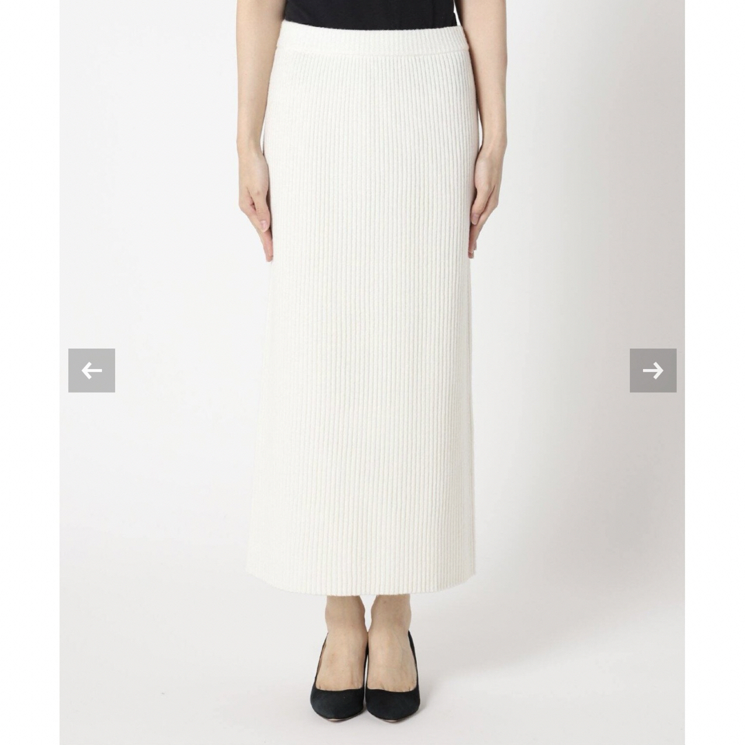 FRAMeWORK(フレームワーク)のFRAMeWORK リブストレートスカート　38 新品未使用タグ付き　ホワイト レディースのスカート(ロングスカート)の商品写真