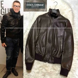 DOLCE＆GABBANA／ドルチェアンドガッパーナ　レザージャケット肩幅45センチ