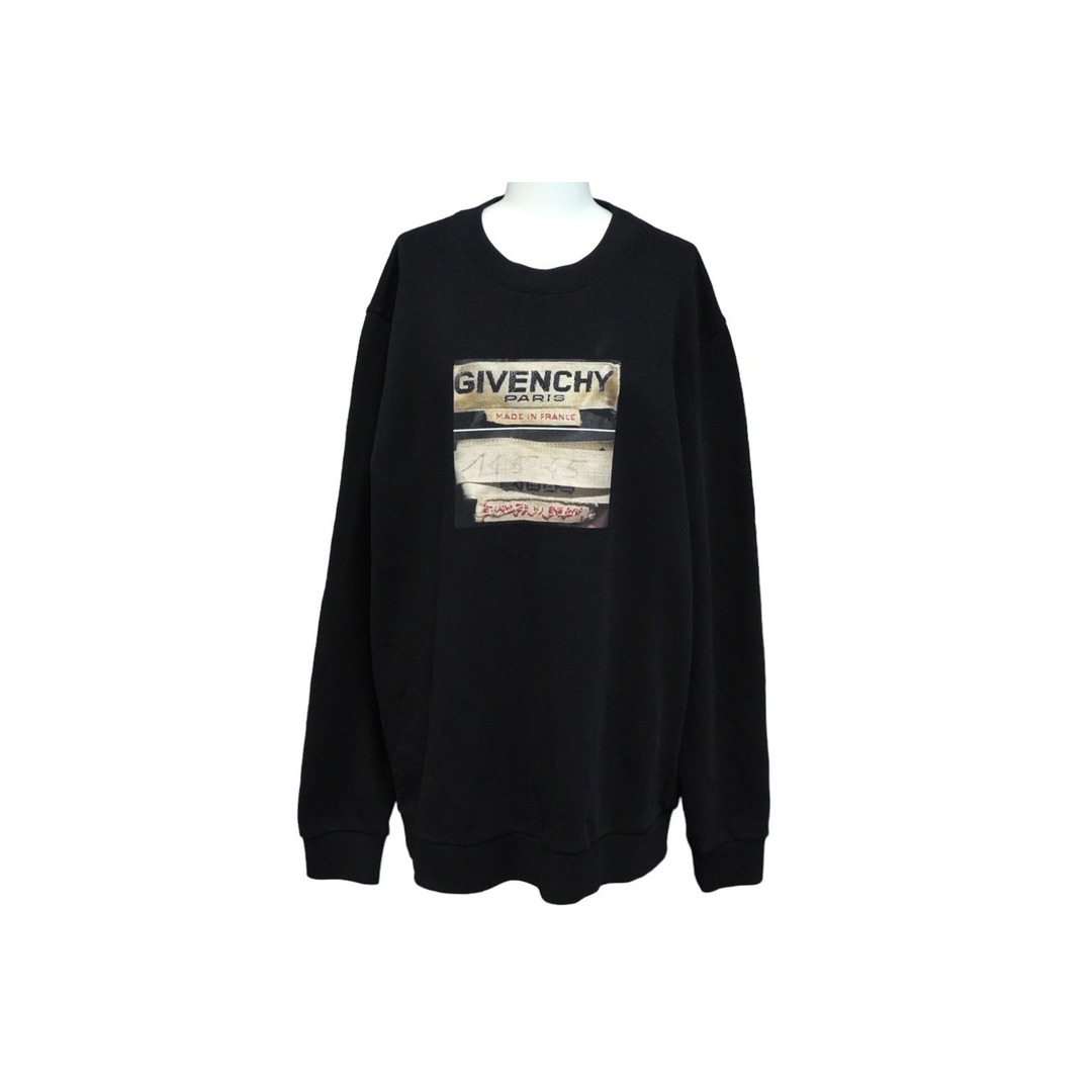 Givenchy ジバンシー スウェット トレーナー 裏起毛 フォトデザイン ブラック サイズL 17S7345653 美品  58207約74cm身幅