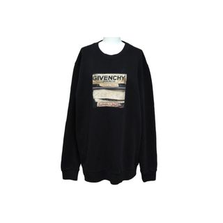 ジバンシィ(GIVENCHY)のGivenchy ジバンシー スウェット トレーナー 裏起毛 フォトデザイン ブラック サイズL 17S7345653 美品 中古 58207(トレーナー/スウェット)