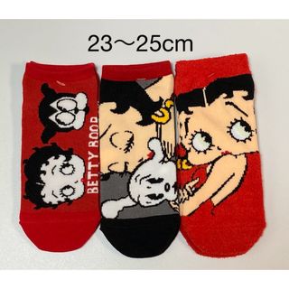 ベティブープ(Betty Boop)の【No.1】Betty Boop ベティ　靴下　ソックス　3足　レディース(ソックス)