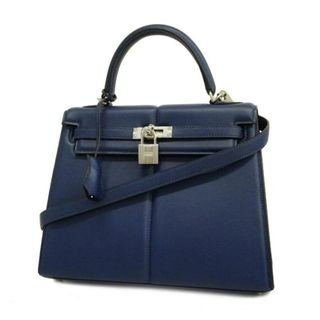 エルメス(Hermes)の【3de4771-g】エルメス ツーウェイバッグ/ケリーパテッド25/Z刻印/スイフト/ブルーサフィール/シルバー金具(その他)