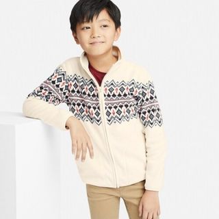 ユニクロ(UNIQLO)のユニクロ プリントフリースフルジップジャケット ジャケット キッズ 110(ジャケット/上着)