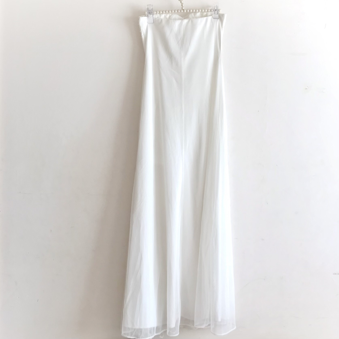 白ロングドレス　ショール付き レディースのフォーマル/ドレス(ロングドレス)の商品写真
