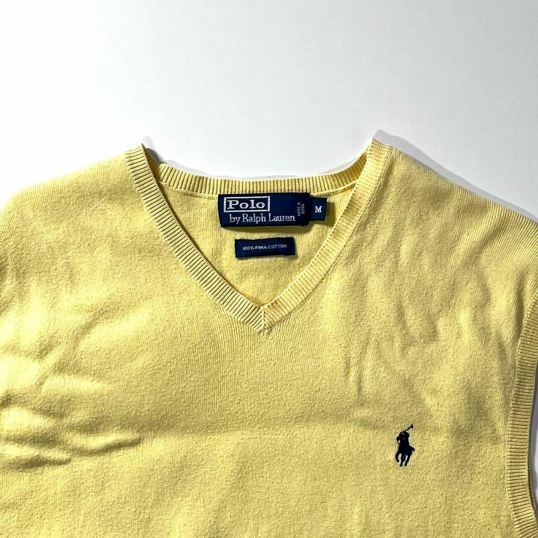 90 POLO RALPH LAUREN イエロー 黄色 ニットベスト M