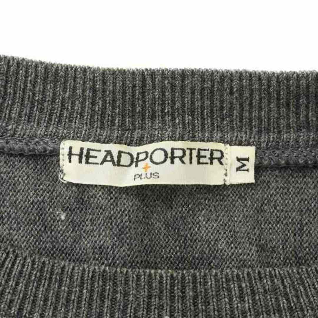 HEAD PORTER PLUS ニット カットソー 長袖 M ダークグレーの通販