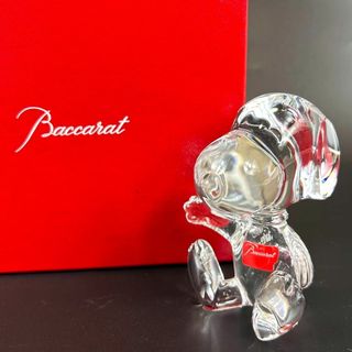 バカラ(Baccarat)の【新品・未使用】バカラ ウェルカム スヌーピー　置物　クリスタル　シール付き(置物)