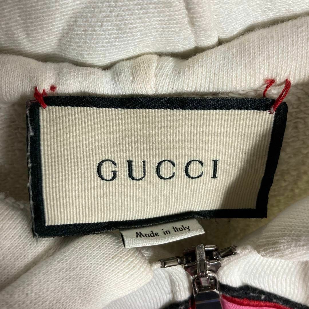 【人気Lサイズ】グッチ GUCCI ビッグロゴ刺繍 ジップアップパーカー メンズ