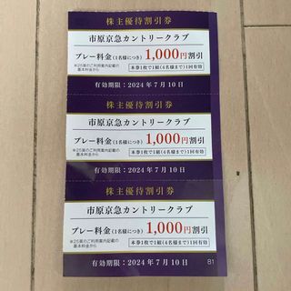 市原京急カントリークラブ　1000円割引券　3枚(ゴルフ場)