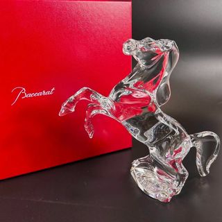 バカラ(Baccarat)の【新品同様】Baccarat バカラ オブジェ いななく馬　箱付き　100周年(置物)