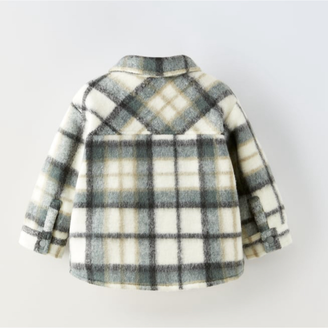 ZARA KIDS(ザラキッズ)のZARA ボア チェック ジャケット キッズ/ベビー/マタニティのキッズ服男の子用(90cm~)(コート)の商品写真