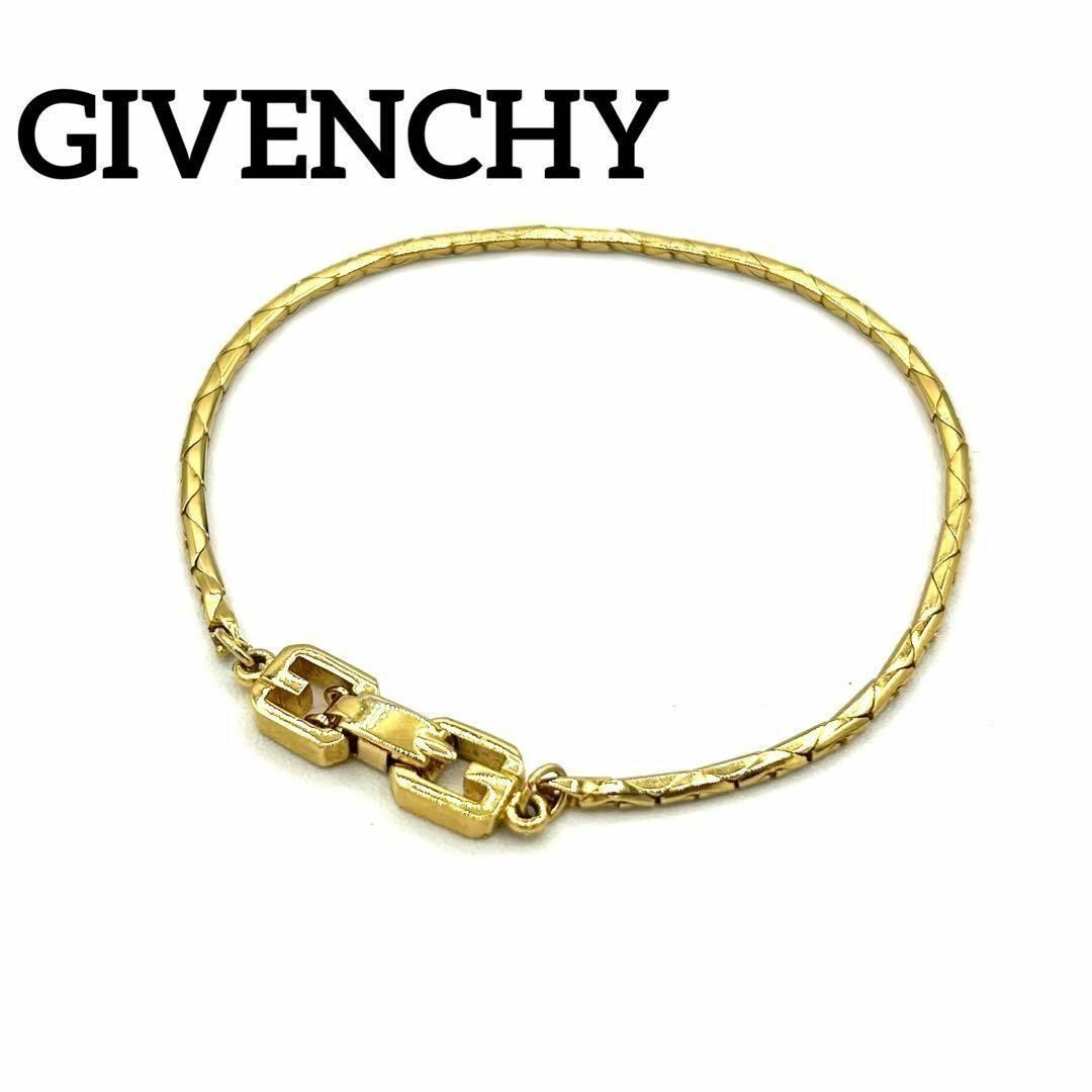 GIVENCHY ジバンシィゴールドチェーンロゴブレスレットメンズ