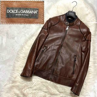 ドルチェアンドガッバーナ(DOLCE&GABBANA)の本物 ドルチェ&ガッバーナ ZIP-UP フェルトパイピング レザー ジャケット(レザージャケット)