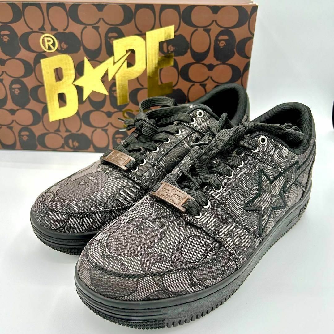 COACH(コーチ)の【新品】BAPE  COACH スニーカー US9 27cm ブラウン　コラボ メンズの靴/シューズ(スニーカー)の商品写真