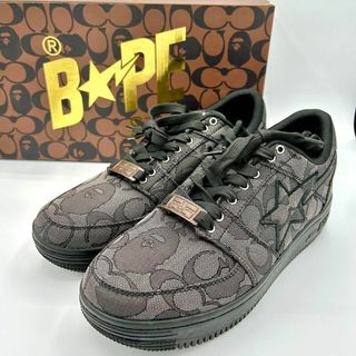 コーチ(COACH)の【新品】BAPE  COACH スニーカー US9 27cm ブラウン　コラボ(スニーカー)