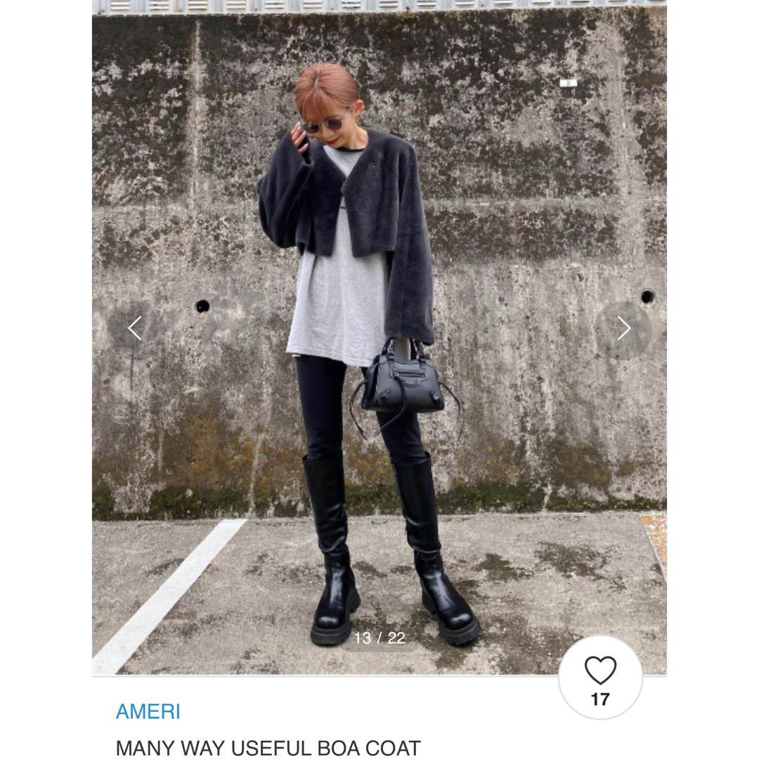 Ameri VINTAGE(アメリヴィンテージ)のAMERI  MANY WAY USEFUL BOA COAT レディースのジャケット/アウター(毛皮/ファーコート)の商品写真