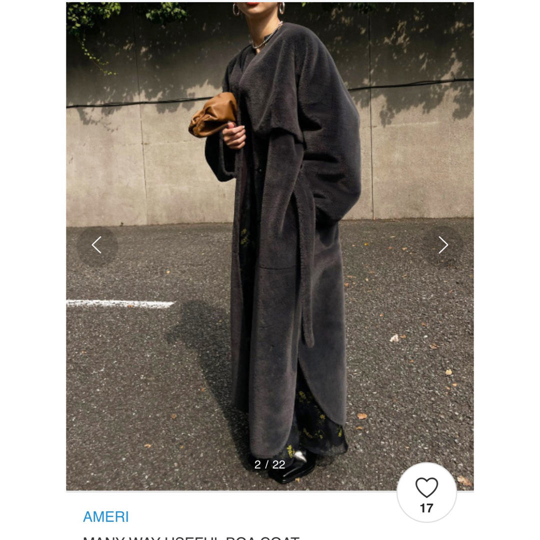 Ameri VINTAGE(アメリヴィンテージ)のAMERI  MANY WAY USEFUL BOA COAT レディースのジャケット/アウター(毛皮/ファーコート)の商品写真