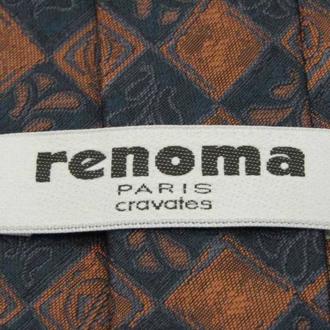 RENOMA(レノマ)のレノマ ブランドネクタイ チェック柄 格子柄 ペイズリー シルク メンズ ブラウン renoma メンズのファッション小物(ネクタイ)の商品写真