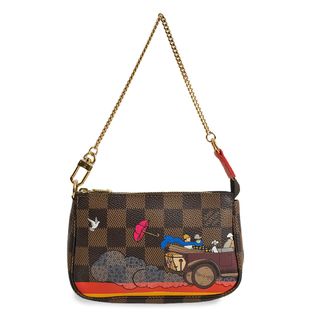 ルイヴィトン(LOUIS VUITTON)のルイ ヴィトン チェーン ミニ ポシェット バッグ アクセソワール ポーチ ダミエ ブラウン 茶 ゴールド金具 N41426 箱付 LOUIS VUITTON（新品・未使用品）(ポーチ)