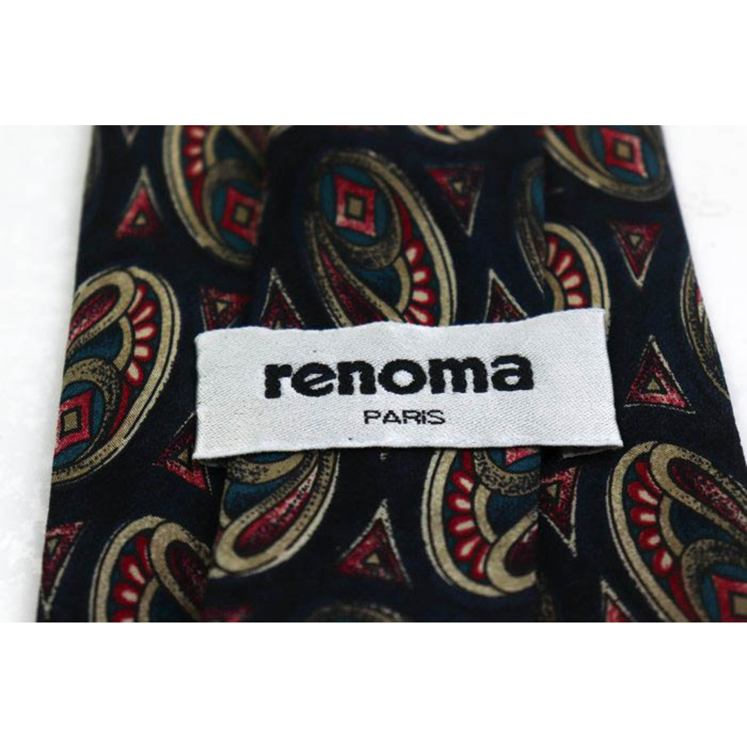 RENOMA(レノマ)のレノマ ブランドネクタイ 総柄 ペイズリー ドット シルク メンズ ブラック renoma メンズのファッション小物(ネクタイ)の商品写真