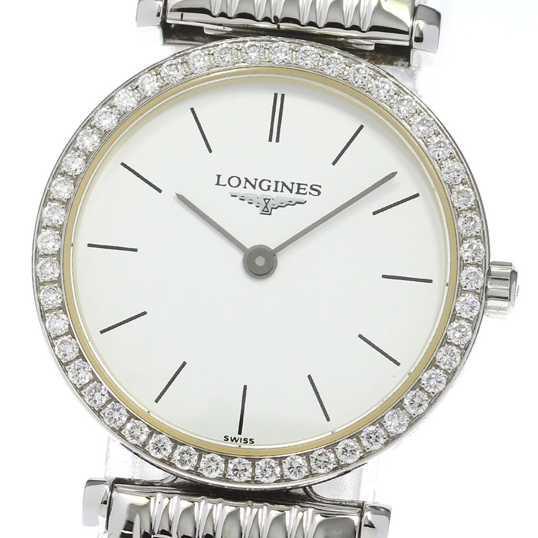 少しの擦り傷ベゼルロンジン LONGINES L4.241.0 グランドクラシック ダイヤベゼル クォーツ レディース 良品 _793328