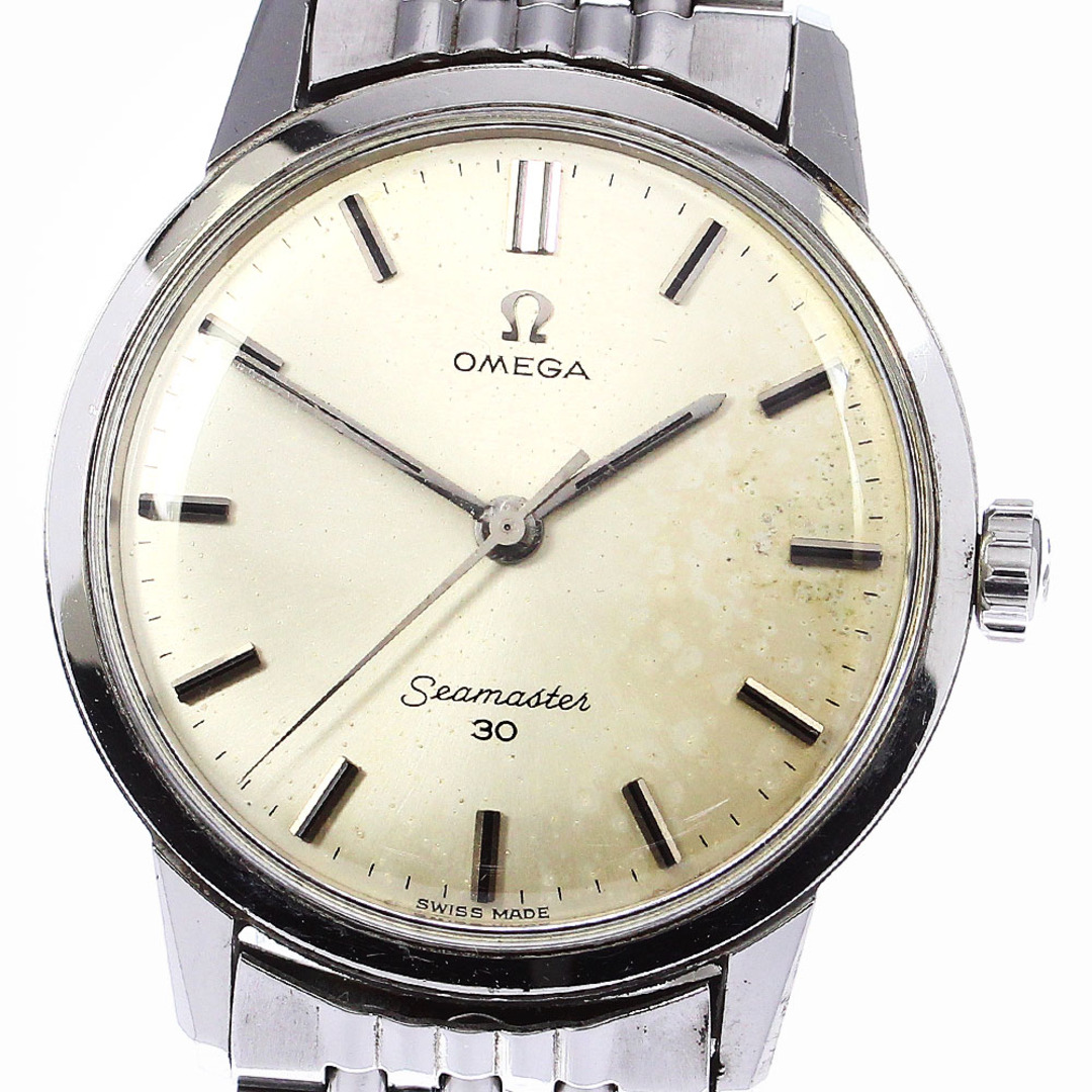 擦り傷が多い小さい打痕ベゼルオメガ OMEGA Ref.135.007-64 シーマスター30 cal.286 ライスブレス 手巻き メンズ _792153