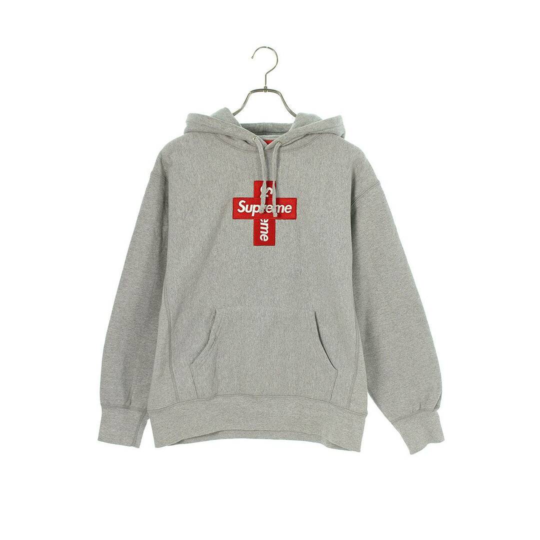 トップスシュプリーム  20AW  Cross Box Logo Hooded Sweatshirt クロスボックスロゴフーデッドスウェットシャツパーカー メンズ S