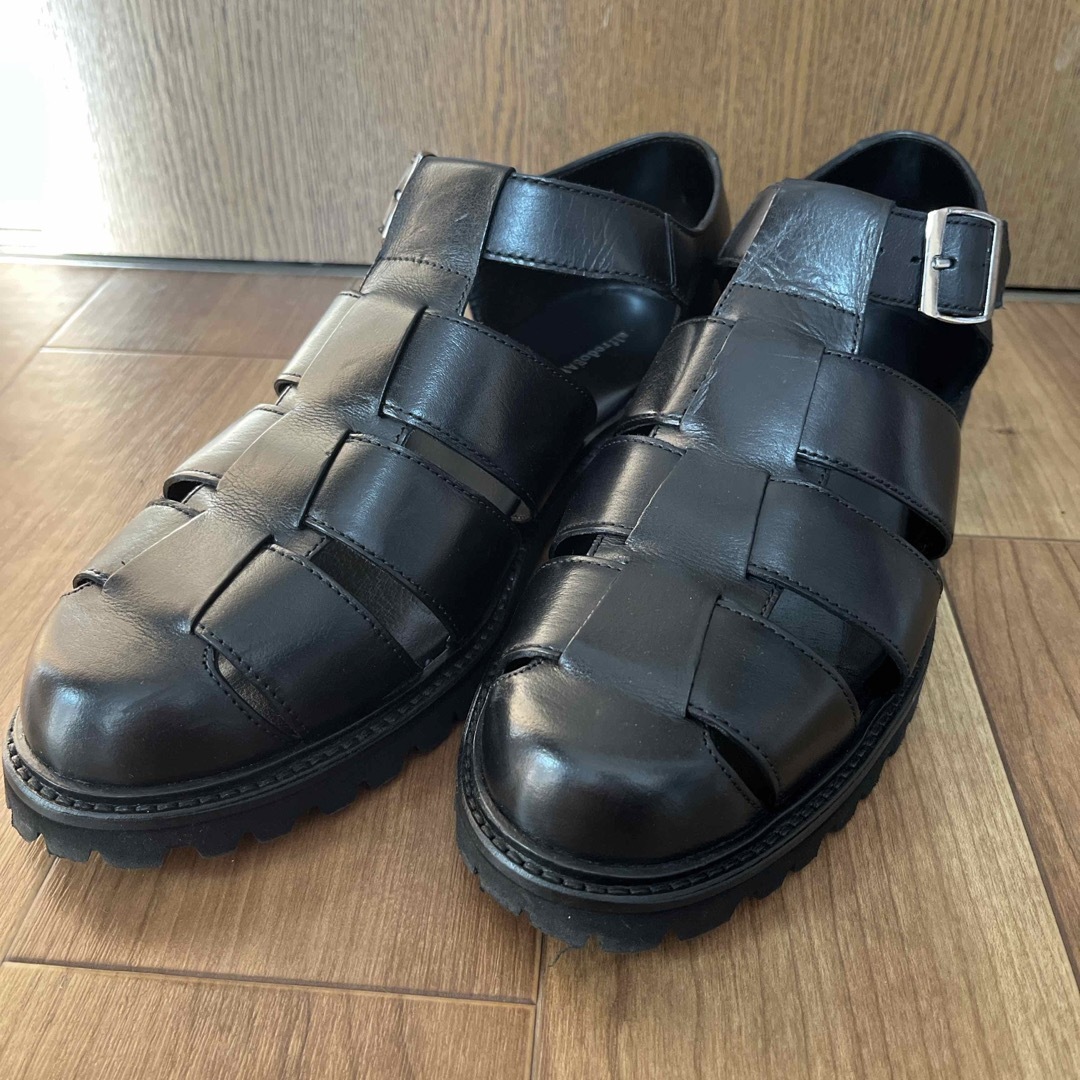 靴/シューズ本革グルカサンダル メンズ ブラック 27cm alfredBANNISTER