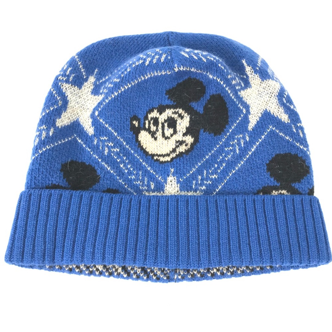 Gucci(グッチ)のグッチ GUCCI ミッキーマウス 604032 ディズニー DISNEY コラボ ビーニー 帽子 ニット帽 ニットキャップ ニット帽 ウール ブルー 未使用 レディースの帽子(ニット帽/ビーニー)の商品写真