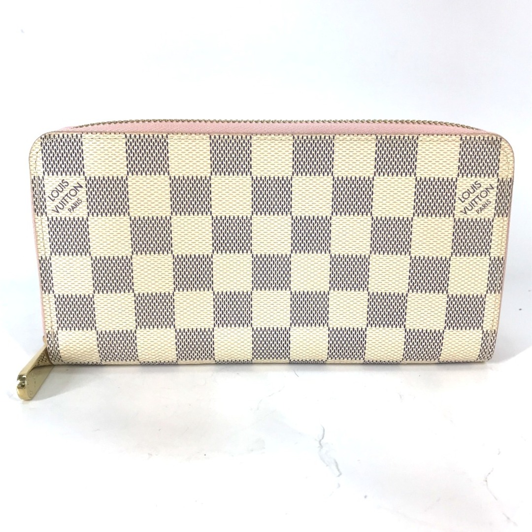 ルイヴィトン LOUIS VUITTON ジッピーウォレット N63503 ダミエアズール ロングウォレット ラウンドファスナー 長財布 ダミエアズールキャンバス ローズバレリーヌ ホワイトレディース