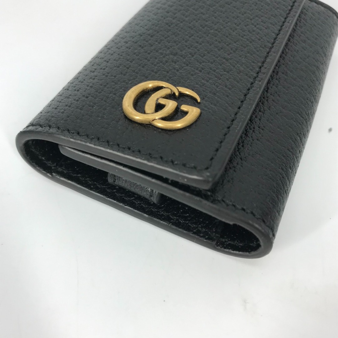 Gucci(グッチ)のグッチ GUCCI 6連 435305 GGマーモント 鍵 キーリング付き キーケース レザー ブラック 美品 レディースのファッション小物(キーケース)の商品写真