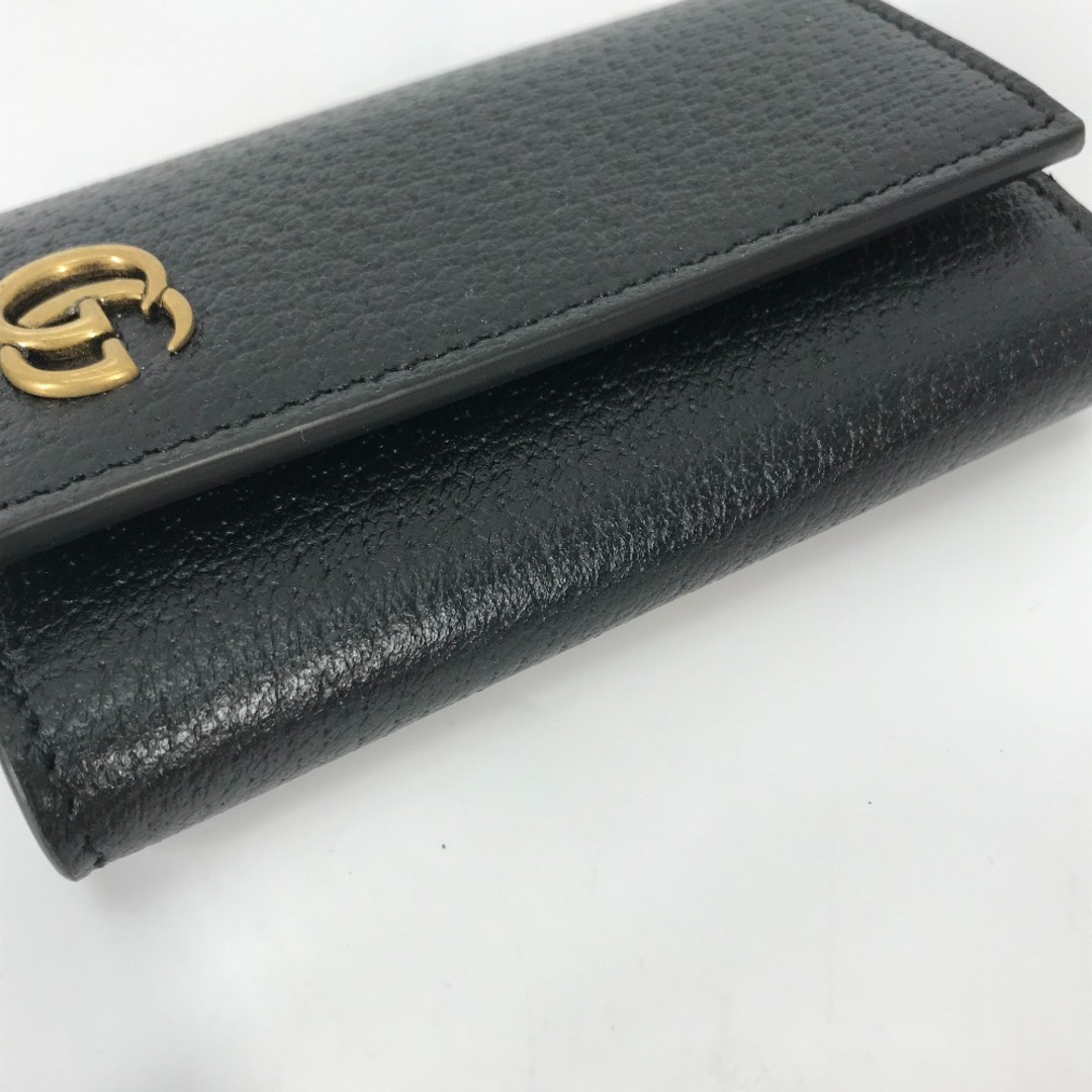 Gucci(グッチ)のグッチ GUCCI 6連 435305 GGマーモント 鍵 キーリング付き キーケース レザー ブラック 美品 レディースのファッション小物(キーケース)の商品写真