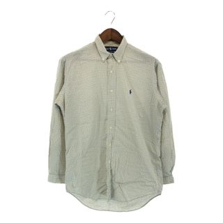 ポロラルフローレン(POLO RALPH LAUREN)のSALE///// Polo by Ralph Lauren ポロ ラルフローレン 長袖シャツ ボタンダウン チェック柄 イエロー (メンズ XL)  P3875(シャツ)