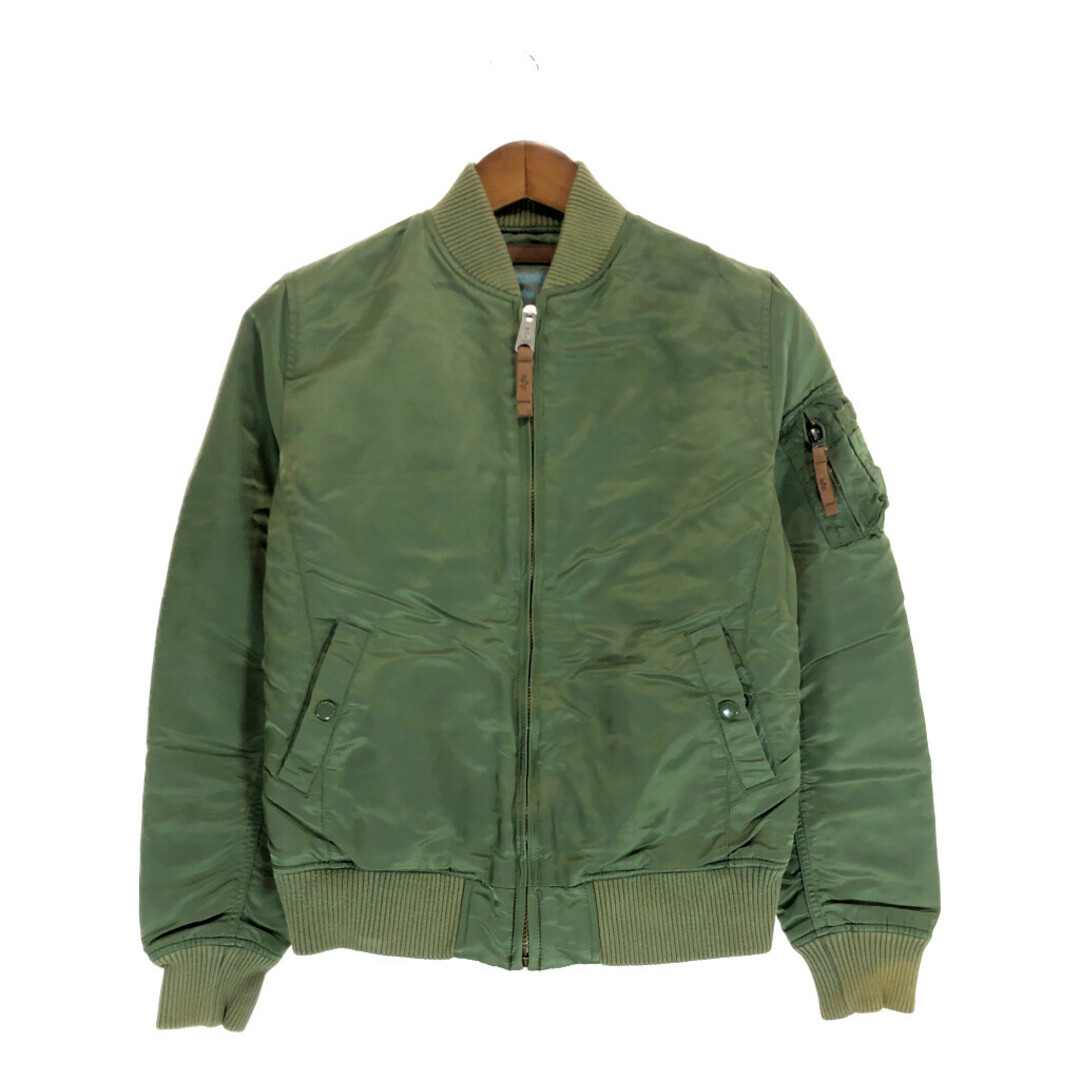 状態汚れSALE///// ALPHA INDUSTRIES アルファ インダストリーズ フライトジャケット ミリタリー オリーブ (メンズ M)  P4049