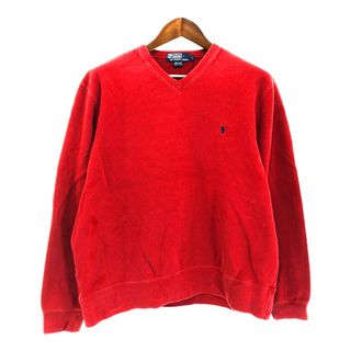 ポロラルフローレン(POLO RALPH LAUREN)のSALE///// Polo by Ralph Lauren ポロ ラルフローレン Vネック スウェット アメカジ レッド (メンズ L)  P4063(スウェット)