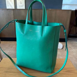 セリーヌ(celine)のCELINE バーティカルカバ　スモール　グリーン　ショルダー　ハンド　2WAY(ショルダーバッグ)