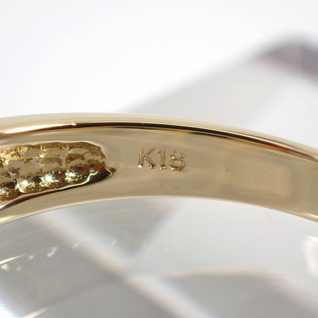 K18 ブルートパーズ/ダイヤモンド リング 14号[g204-39］ レディースのアクセサリー(リング(指輪))の商品写真