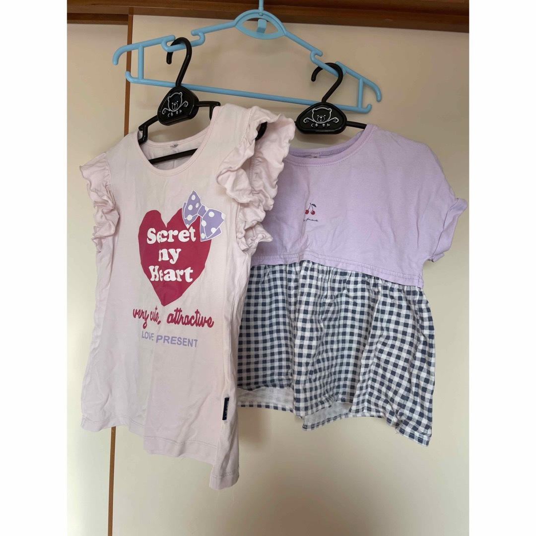 しまむら(シマムラ)の子供服 Tシャツ 2点セット 130 夏服 キッズ/ベビー/マタニティのキッズ服女の子用(90cm~)(Tシャツ/カットソー)の商品写真