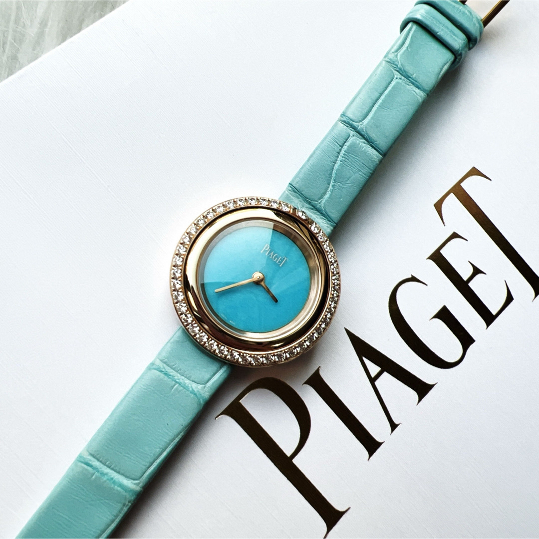 PIAGET(ピアジェ)の美品　PIAGETピアジェ  ポセション　ターコイズ　RG 腕時計　クロコダイル レディースのファッション小物(腕時計)の商品写真