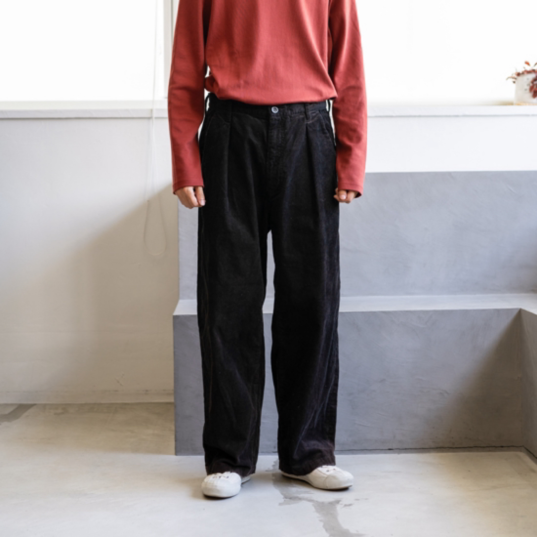 1LDK SELECT(ワンエルディーケーセレクト)のAncellm AGING CORDUROY PANTS フェードブラック 2 メンズのパンツ(その他)の商品写真