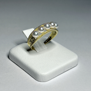 k18あこや真珠ベビーパール天然ダイヤモンドリング(リング(指輪))